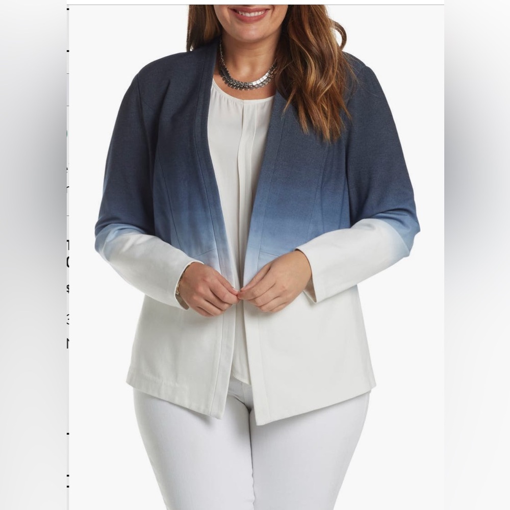 Tart Annabella Collections Ombre Navy and White open front blazer- VGUC